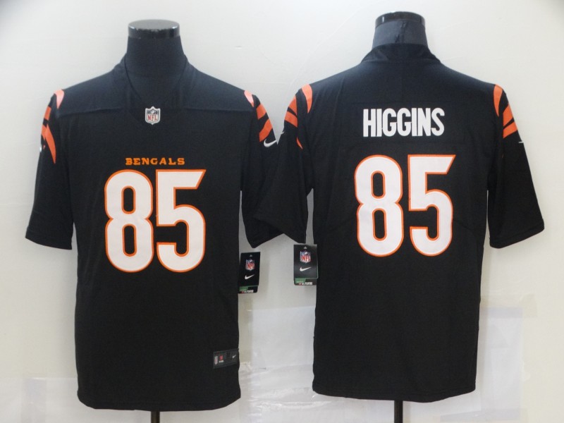 Men's Cincinnati Bengals Tee Higgins #85 Black Jersey